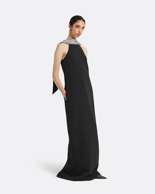 Safiyaa Gocek Black Long Dress