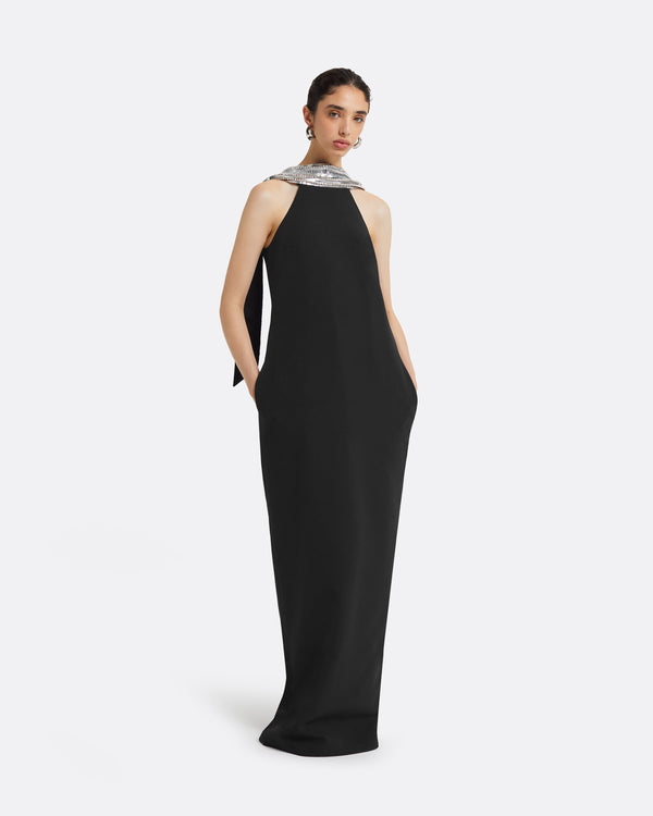 safiyaa Gocek Black Long Dress