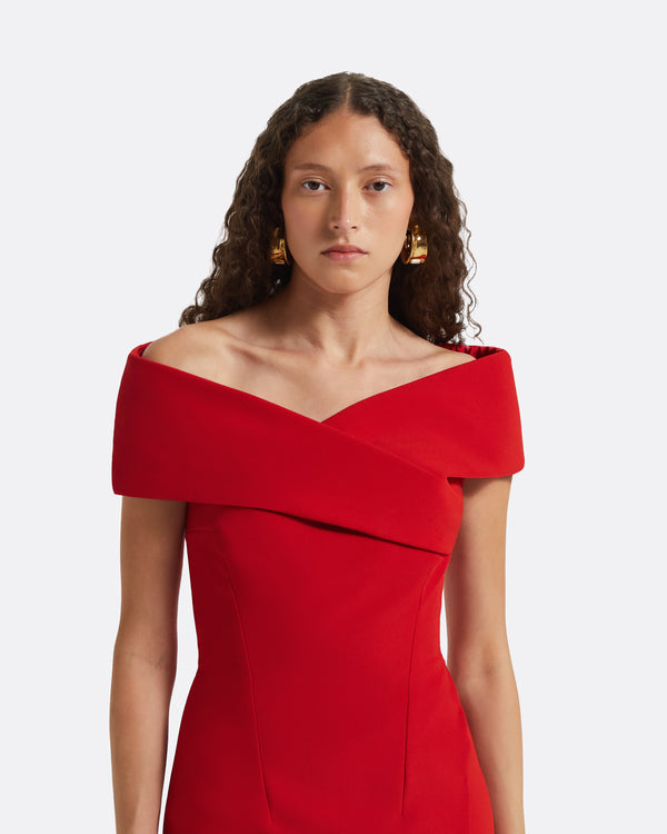 Safiyaa Gokce Dazzling Red Long Dress