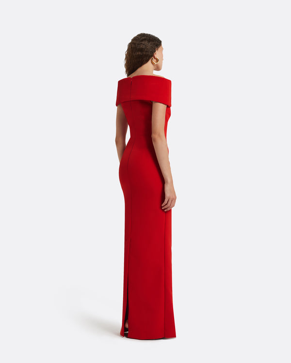 Safiyaa Gokce Dazzling Red Long Dress