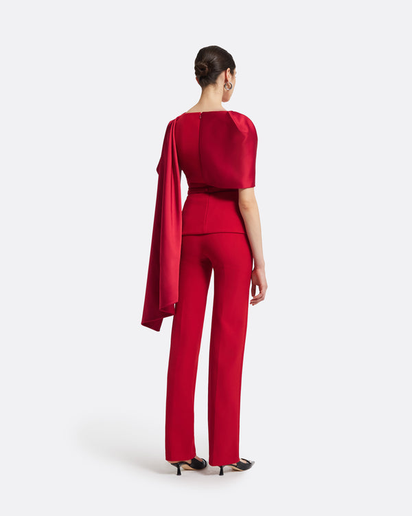 Safiyaa Goldie Dazzling Red Trousers