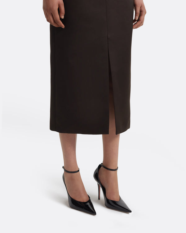 Safiyaa Grainee Skirt In Peat Brown