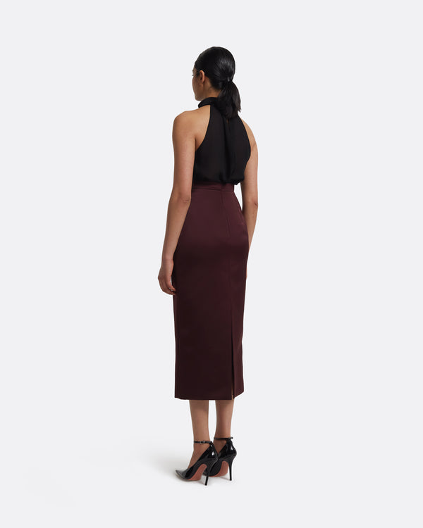 Safiyaa Grainee Skirt In Wine