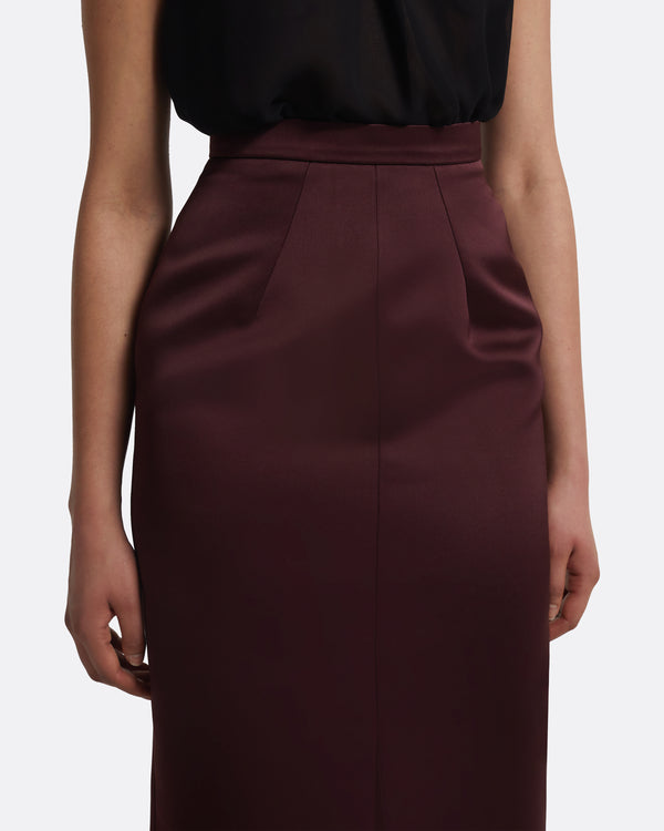 Safiyaa Grainee Skirt In Wine