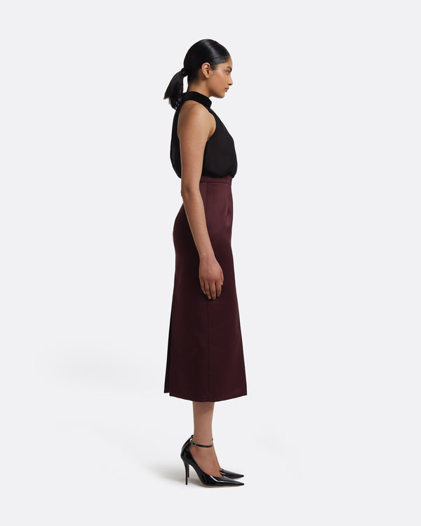 Safiyaa Grainee Skirt In Wine
