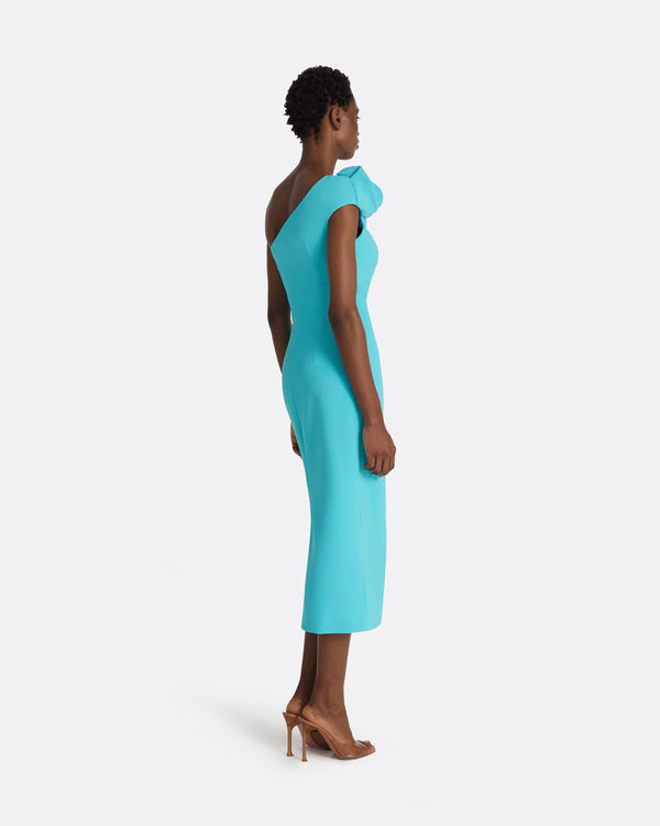 Safiyaa Granalle Aquamarine Midi Dress