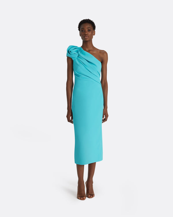safiyaa Granalle Aquamarine Midi Dress