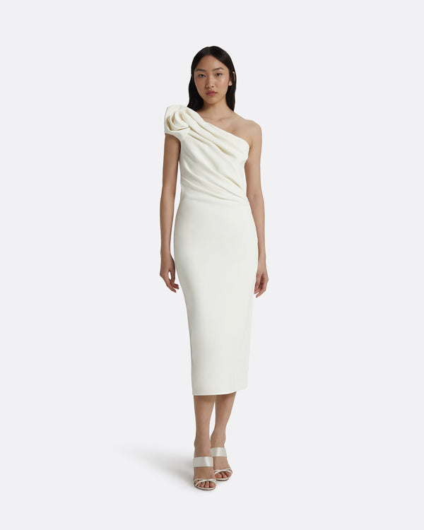 safiyaa Granalle Ivory Midi Dress