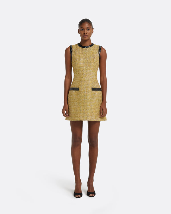 safiyaa Hailey Short Dress in Yellow Gold