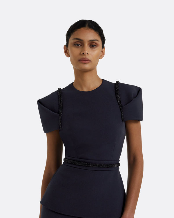 Safiyaa Halo Midnight Navy Top