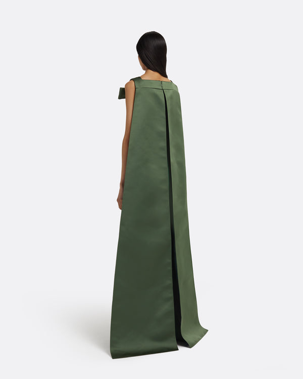 Safiyaa Harley Long Dress In Moss Green
