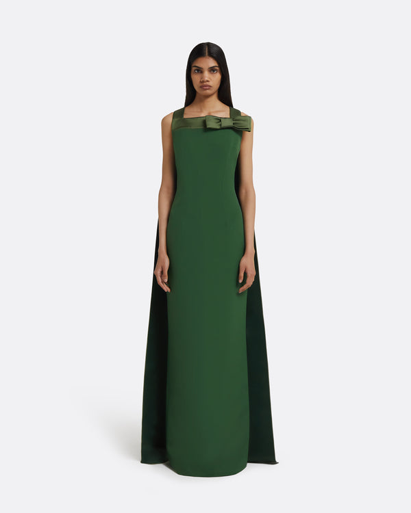 safiyaa Harley Long Dress in Moss Green