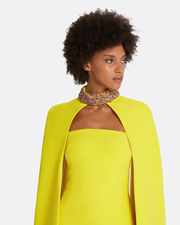 Safiyaa Harlow Chartreuse Short Dress