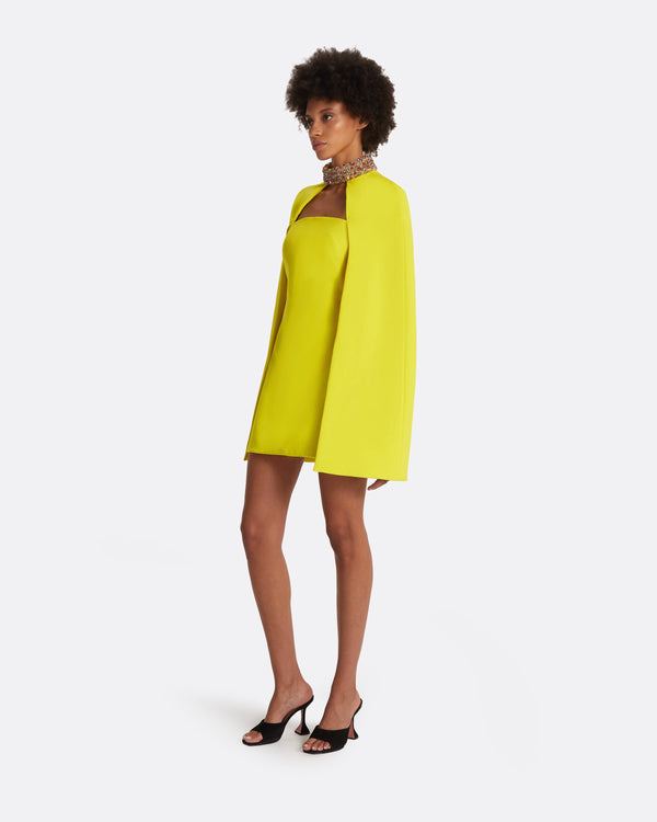 Safiyaa Harlow Chartreuse Short Dress