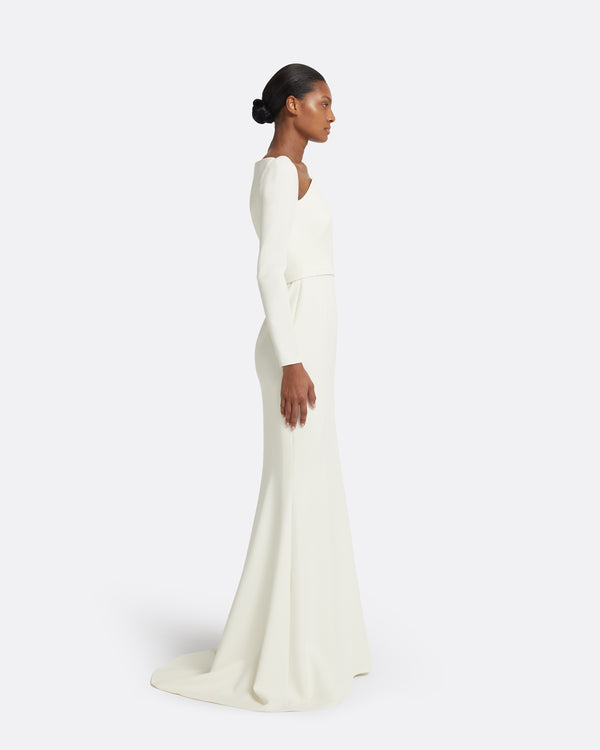 Safiyaa Heidi Long Dress In Ivory