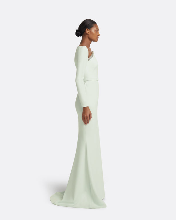 Safiyaa Heidi Long Dress In Spearmint