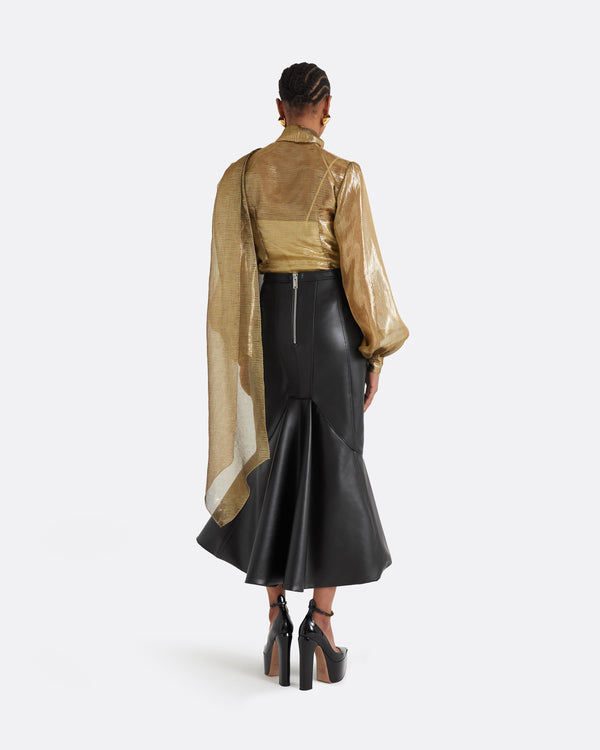 Safiyaa Henner Black Vegan Leather Skirt