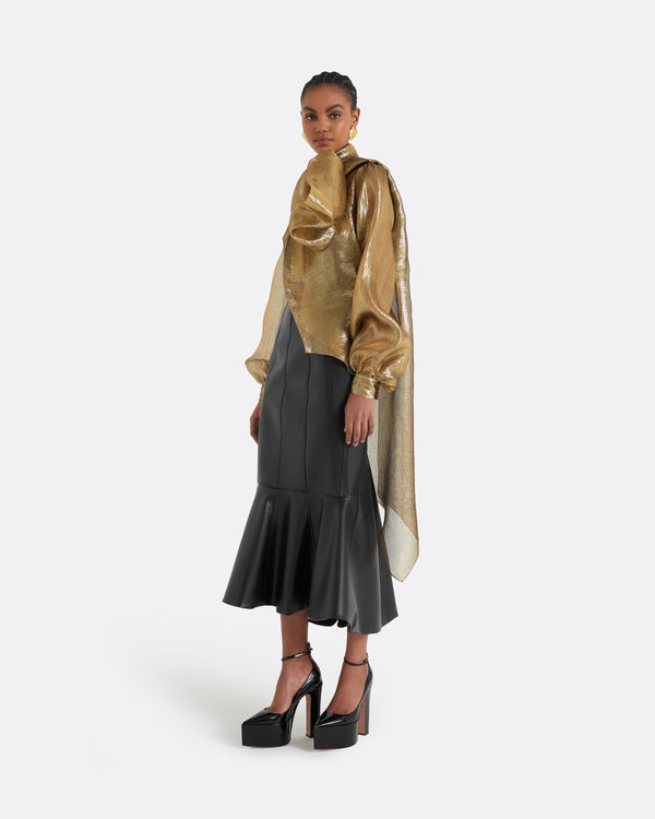 Safiyaa Henner Black Vegan Leather Skirt