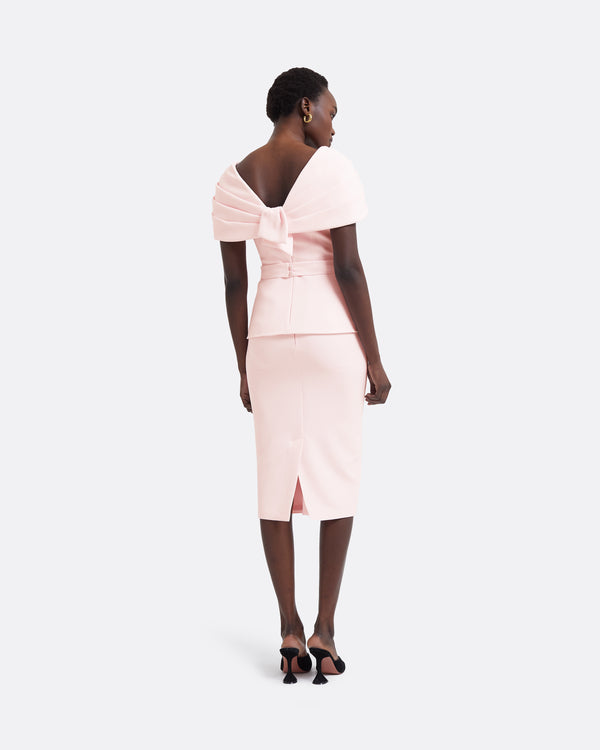 Safiyaa Hokoku Barely Pink Skirt