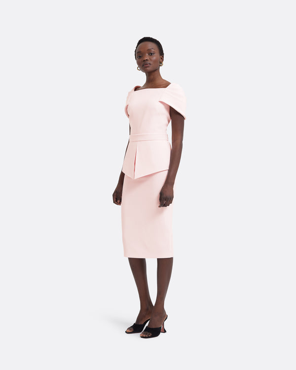 Safiyaa Hokoku Barely Pink Skirt