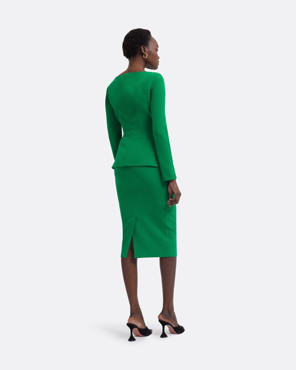 Safiyaa Hokoku Jewel Green Skirt