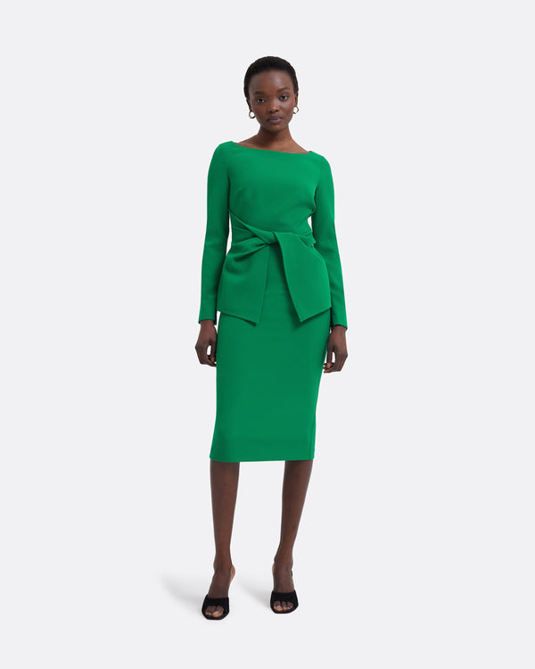 safiyaa Hokoku Jewel Green Skirt