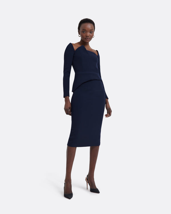 safiyaa Hokoku Maritime Blue Skirt