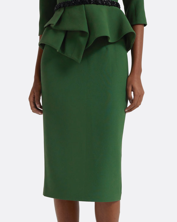 Safiyaa Hokuku Skirt In Moss Green