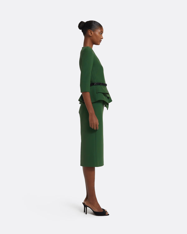 Safiyaa Hokuku Skirt In Moss Green