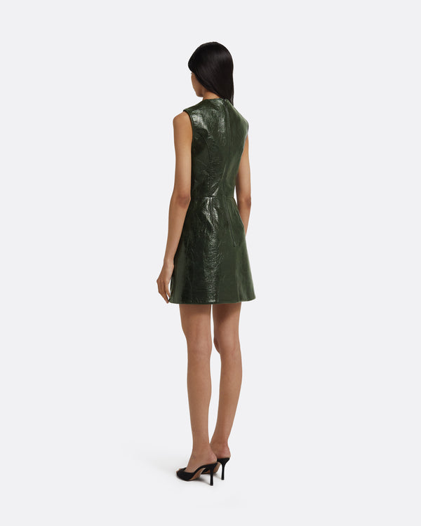 Safiyaa Hunter Mini Dress In Collard Green