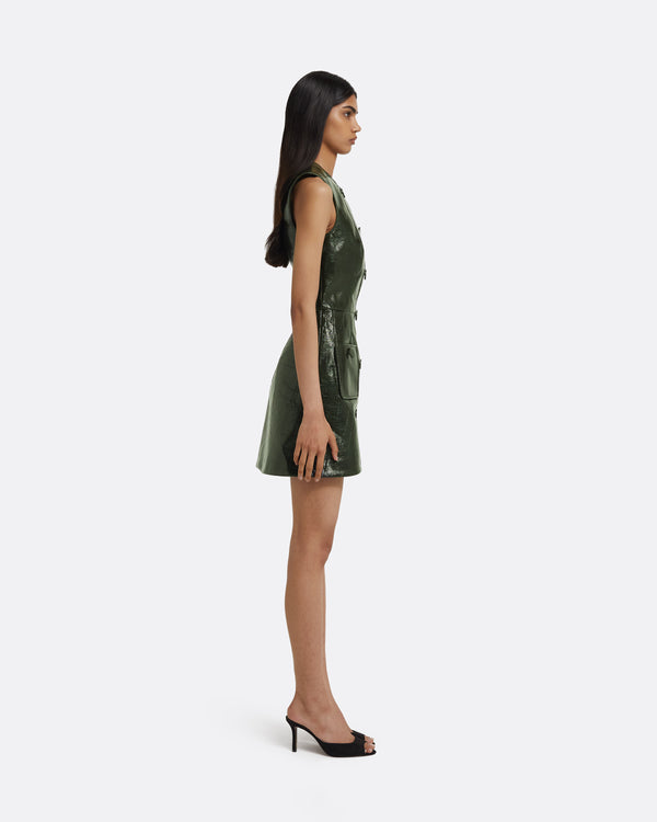 Safiyaa Hunter Mini Dress In Collard Green