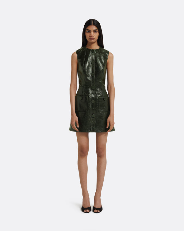 safiyaa Hunter Mini Dress in Collard Green