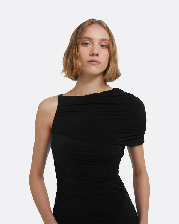 Safiyaa Ioni Midi Dress In Black