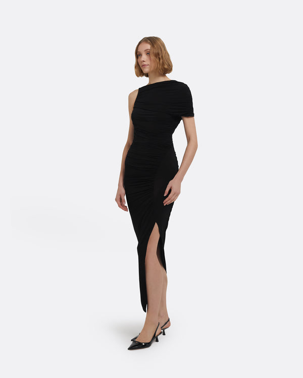 Safiyaa Ioni Midi Dress In Black