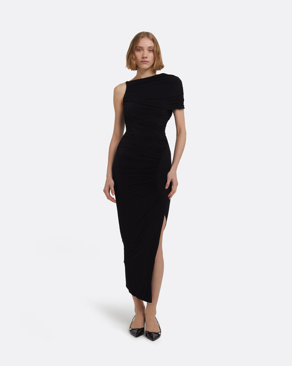 safiyaa Ioni Midi Dress in Black