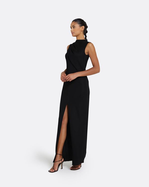Safiyaa Iris Black Long Dress