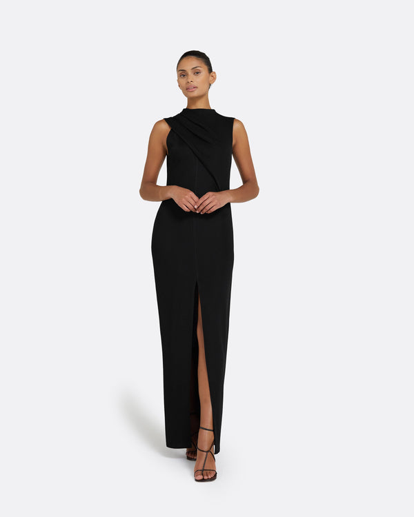 safiyaa Iris Black Long Dress