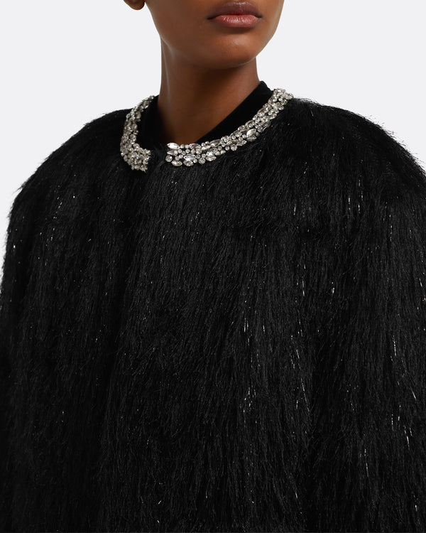 Safiyaa Ivy Jacket In Black With Crystal