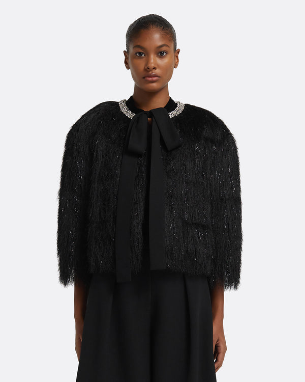 safiyaa Ivy Jacket in Black with Crystal