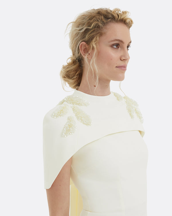 Safiyaa Kalika Curled Leaf Embroidered Long Dress