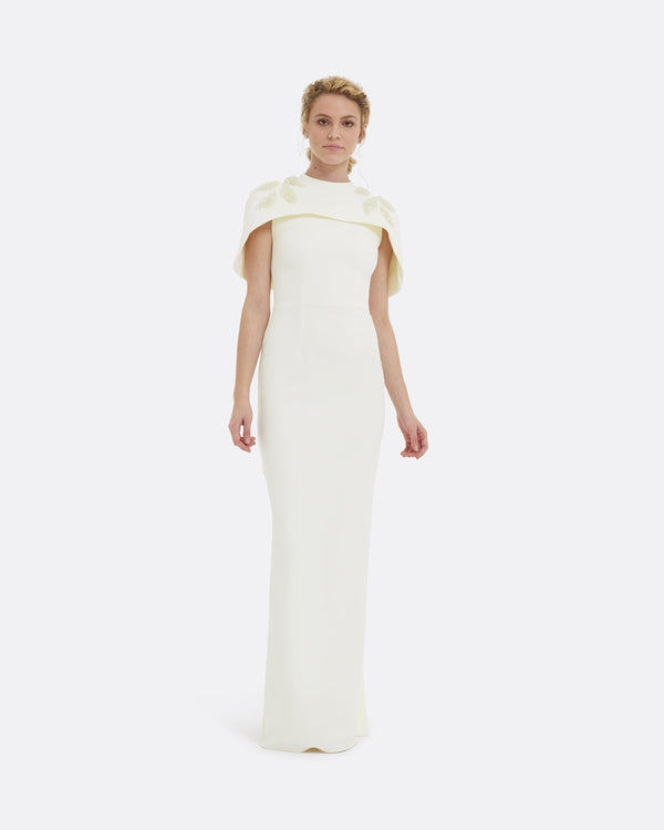 safiyaa Kalika Curled Leaf Embroidered Long Dress