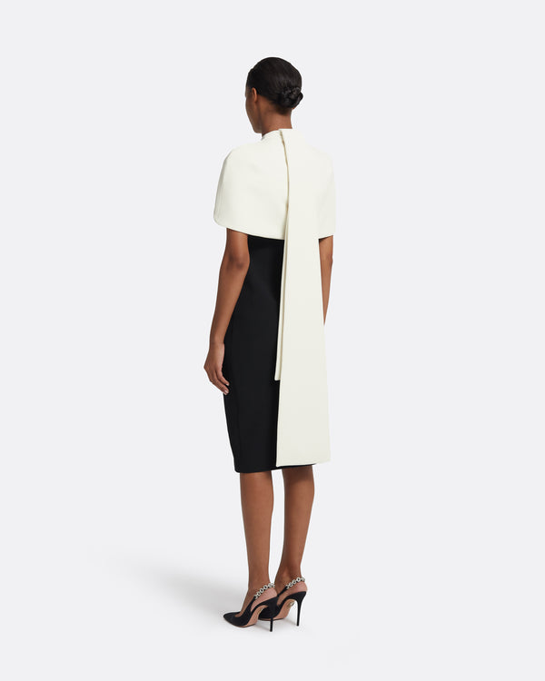 Safiyaa Kalika Ivory & Black Midi Dress