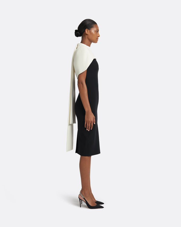 Safiyaa Kalika Ivory & Black Midi Dress