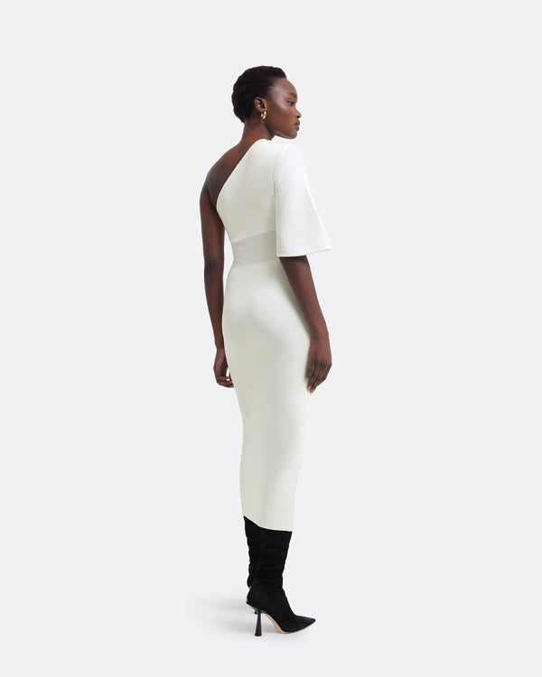 Safiyaa Kalypso Ivory Midi Knit Dress