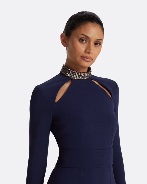 Safiyaa Kamala Azurite Blue Long Dress