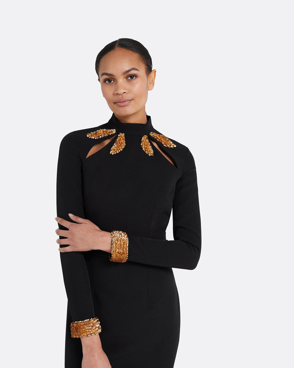 Safiyaa Kamala Black Long Dress