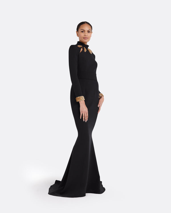 Safiyaa Kamala Black Long Dress