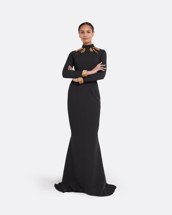 safiyaa Kamala Black Long Dress