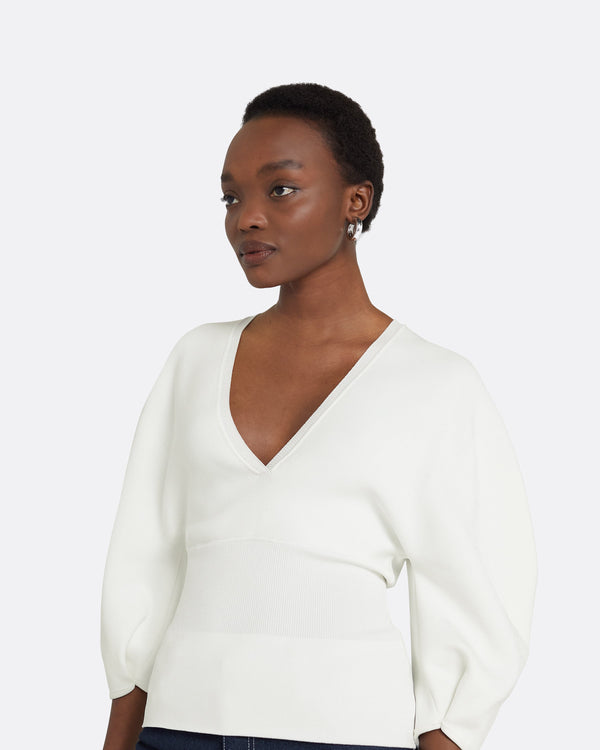 Safiyaa Kamali Ivory Knit Top