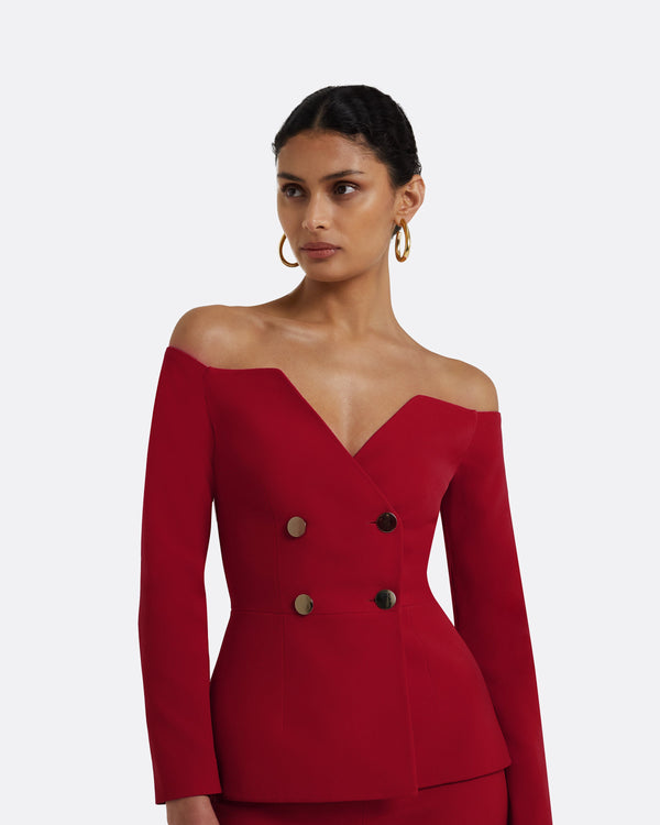 Safiyaa Kamile Azalea Red Jacket